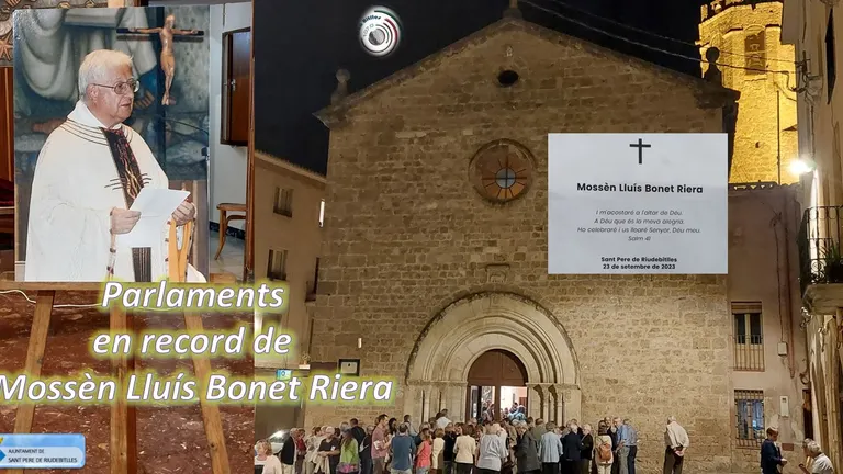 Parlaments en record de Mossèn Lluís Bonet Riera a l’església de Sant Pere de Riudebitlles.