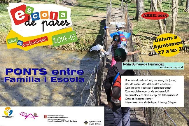 'Ponts entre família i escola', nova xerrada de l'Escola de Pares de la Seu