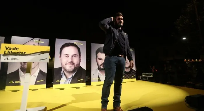 Gabriel Rufián, durant un acte d'ERC (foto: Ara)