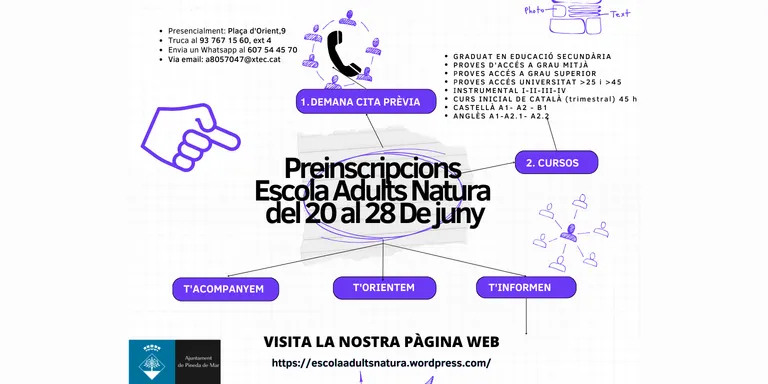 L'Escola d'Adults Natura fa preinscripcions pel curs que ve