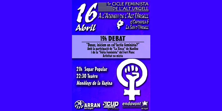 Un debat sobre la necessitat d'un col·lectiu de dones tanca el 1r Cicle Feminista de l'Alt Urgell