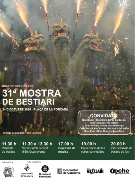 El Drac de Sant Jaume dels Domenys participarà a la 31a Mostra de Bestiari de Granollers