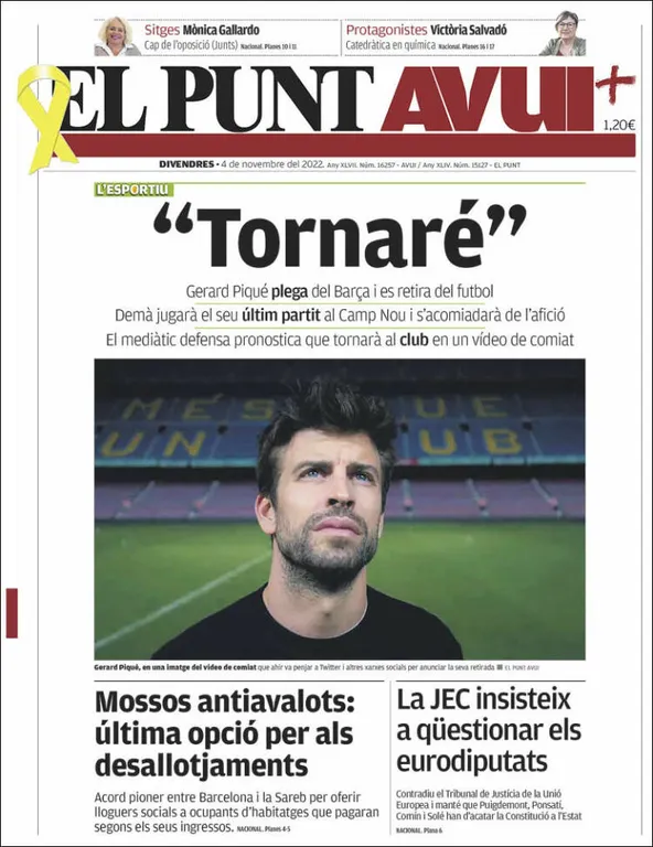 Consulta les portades dels diaris d'aquest 4 de novembre
