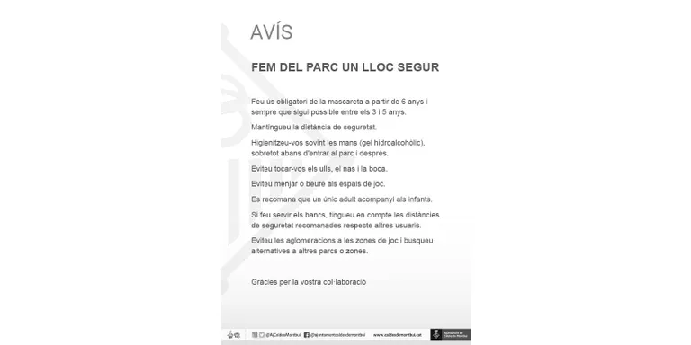 L'Ajuntament comparteix les recomanacions per fer un ús segur dels parcs infantils