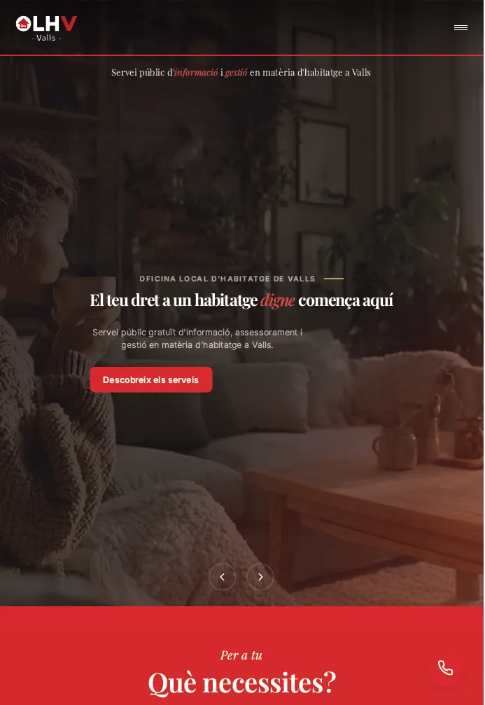 La nova web de l'Oficina Local d'Habitatge de Valls centralitza tots els serveis en un únic portal digital