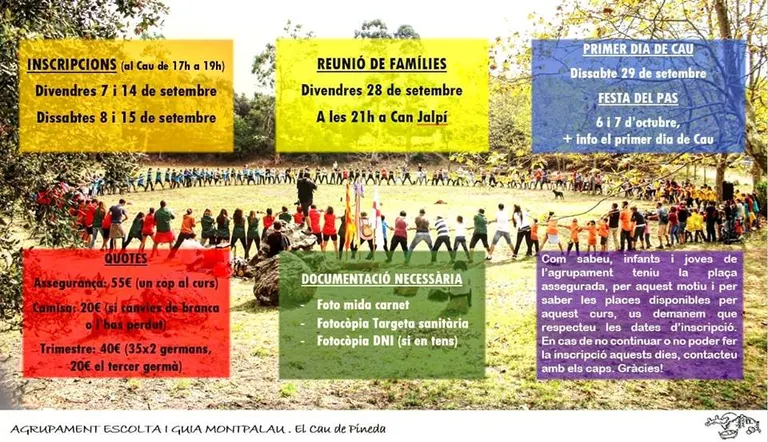 El Cau de Pineda barreja esport, muntanya i jocs, i comença les inscripcions
