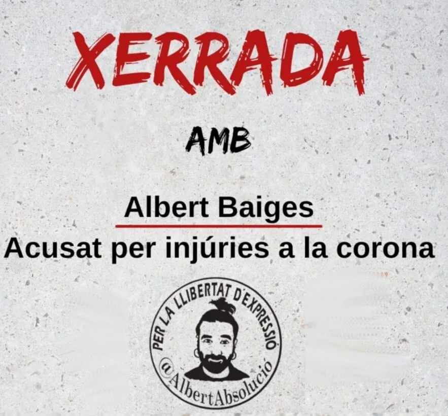 El Casal Popular El Polvorí acollirà una xerrada amb Albert Baiges, acusat per injúries a la corona