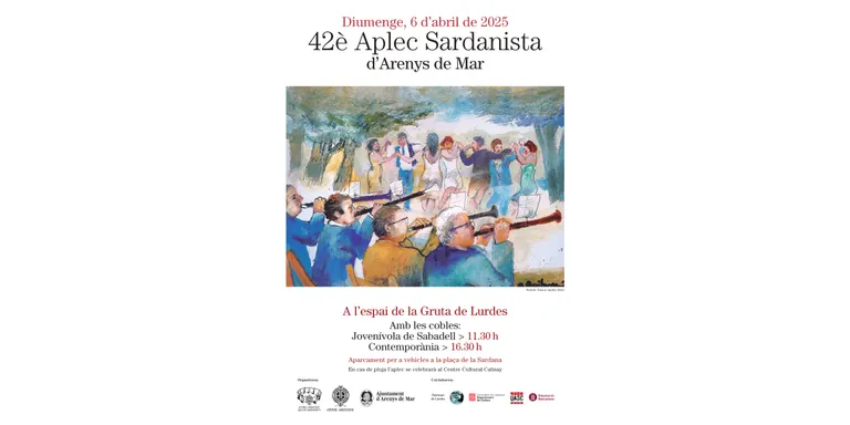 El 42è Aplec Sardanista d’Arenys de Mar se celebrarà el diumenge 6 d’abril a l’espai de la Gruta de Lourdes