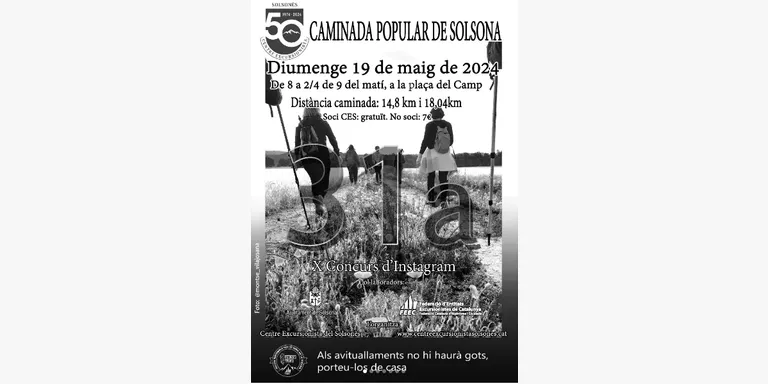 La Caminada Popular de Solsona del 50è aniversari recorrerà un tram del GR-7