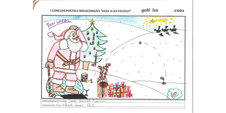 Una alumna de l'Albert Vives guanya el Concurs de Postals de Nadal 'Golf a les Escoles'