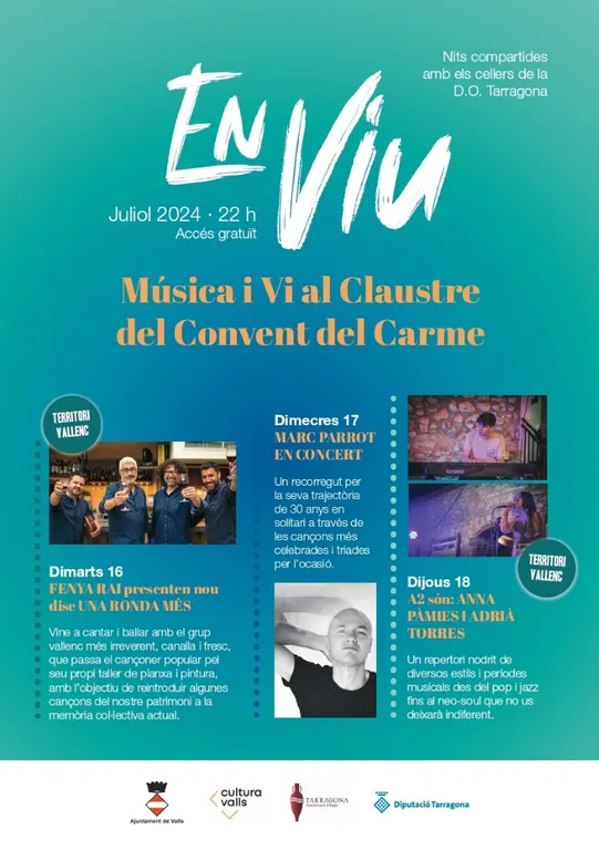 Arrenca el cicle En Viu, nits de música i vins de la DO de Tarragona