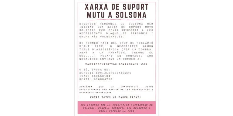 Una xarxa ciutadana de suport i els Serveis Socials faran un seguiment especial de totes les persones grans de risc durant el confinament