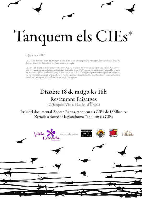 Xerrada informativa a la Seu sobre els Centres d'Internament d'Estrangers