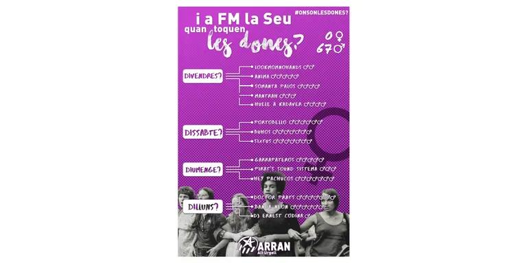 Arran Alt Urgell reivindica la presència de dones als escenaris musicals de la Festa Major de la Seu