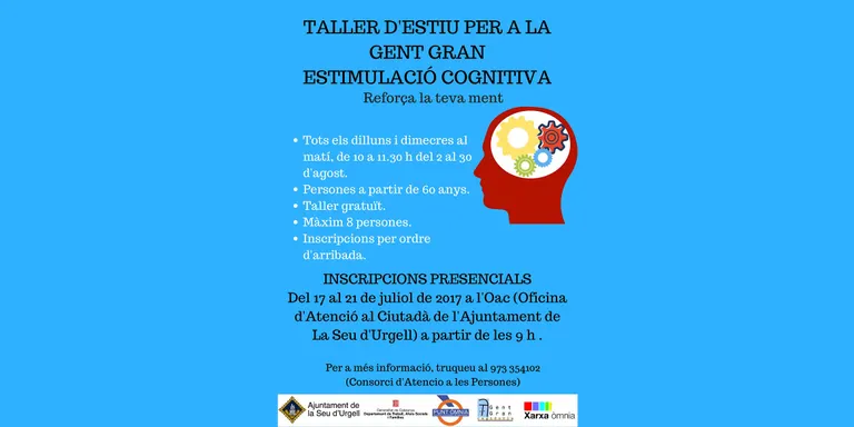 Obertes les inscripcions a un taller gratuït d’estimulació cognitiva per a gent gran