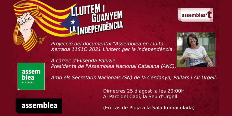 Elisenda Paluzie presenta a la Seu d'Urgell les accions previstes per l'ANC per a la Diada