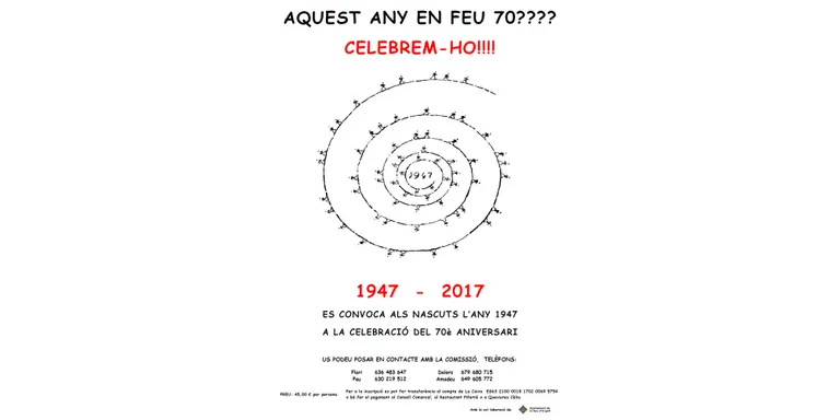Celebració conjunta dels urgellencs i urgellenques que enguany fan 70 anys