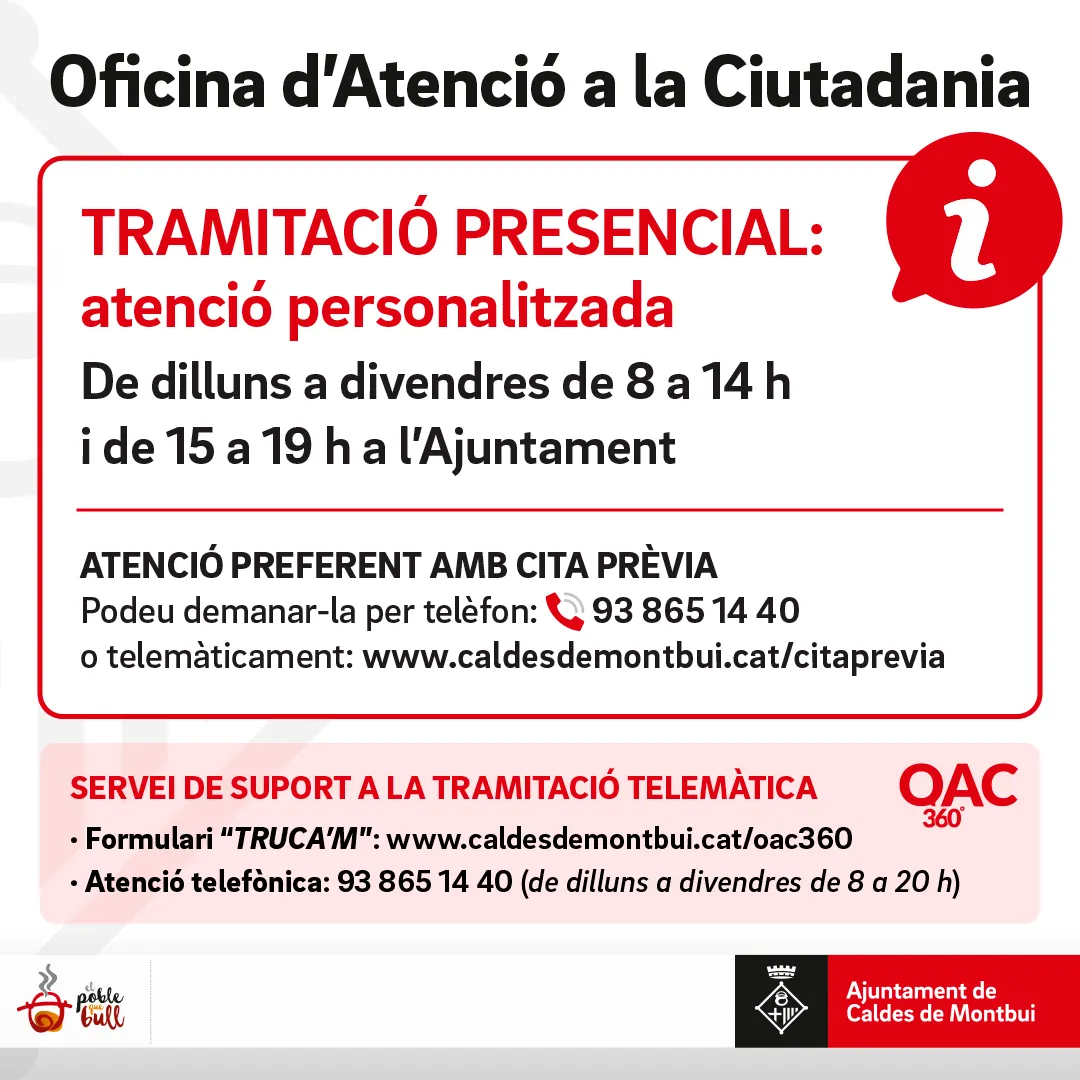 L’Oficina d’Atenció a la Ciutadania engega una campanya per reforçar la importància de demanar cita prèvia per evitar cues i millorar l’atenció