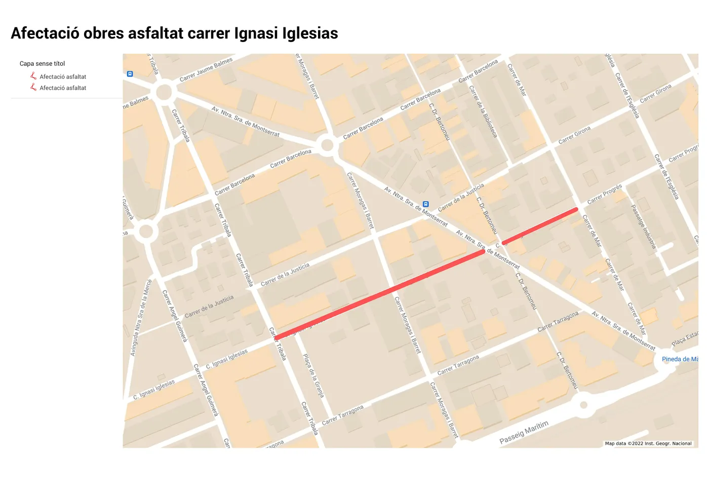 Obres d'asfaltat al carrer Ignasi Iglesias
