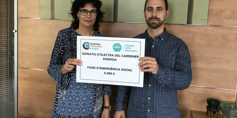 Electra del Cardener Energia fa un donatiu de 5.000 euros al Fons d'Emergència Social