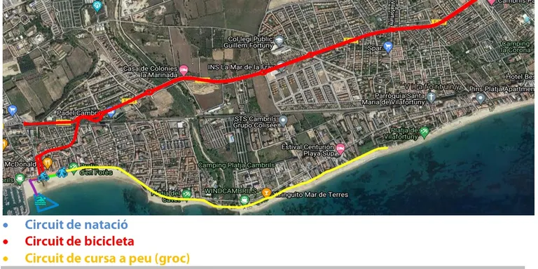 Talls de trànsit i restricció d’aparcament aquest divendres i dissabte amb motiu del Triatló de Cambrils