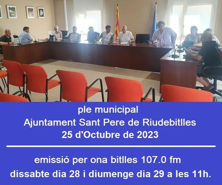 Emissió per antena del Ple municipal del dia 25-10-2023