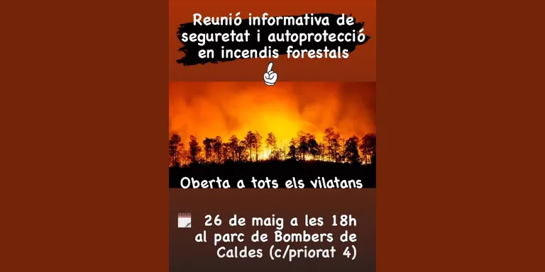 Els bombers de Caldes organitzen una sessió per donar consells a la població sobre com actuar en cas d’incendi forestal