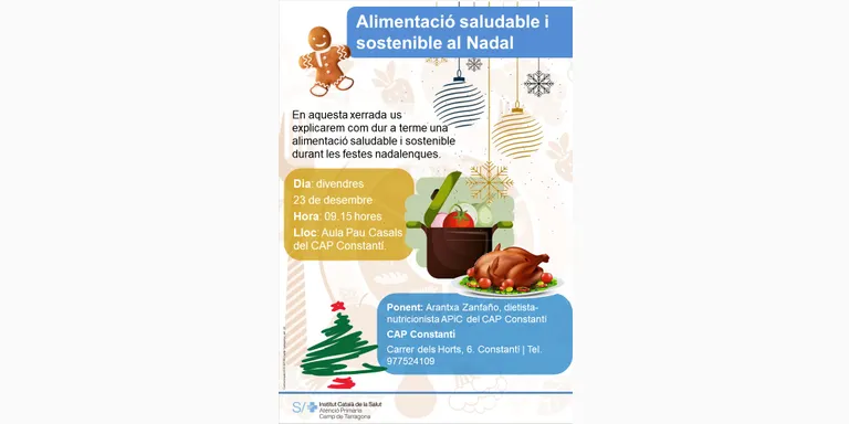 El CAP de Constantí ofereix una xerrada sobre alimentació saludable i sostenible durant les festes nadalenques