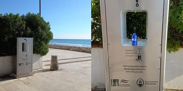 Aigües d'Altafulla instal·la a la via pública una font sostenible amb aigua filtrada i refrigerada