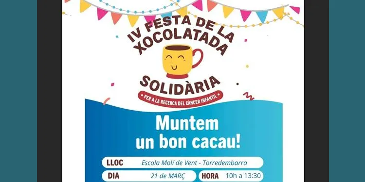 L’Escola Molí de Vent de Torredembarra munta “un bon cacau” per recaptar fons per la investigació del càncer infantil, el 21 de març