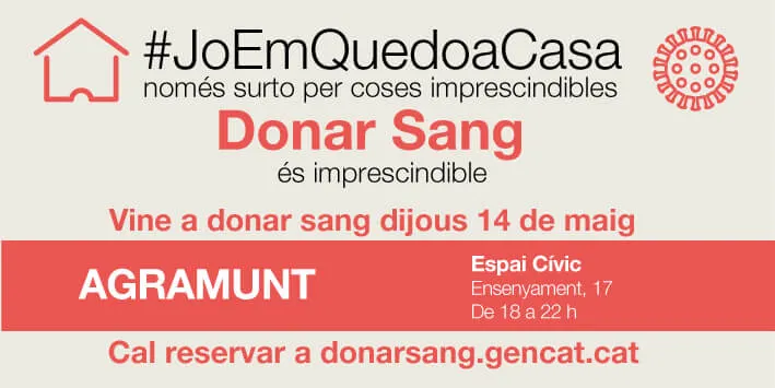 Agramunt acollirà una segona campanya especial de donació de sang el 14 de maig