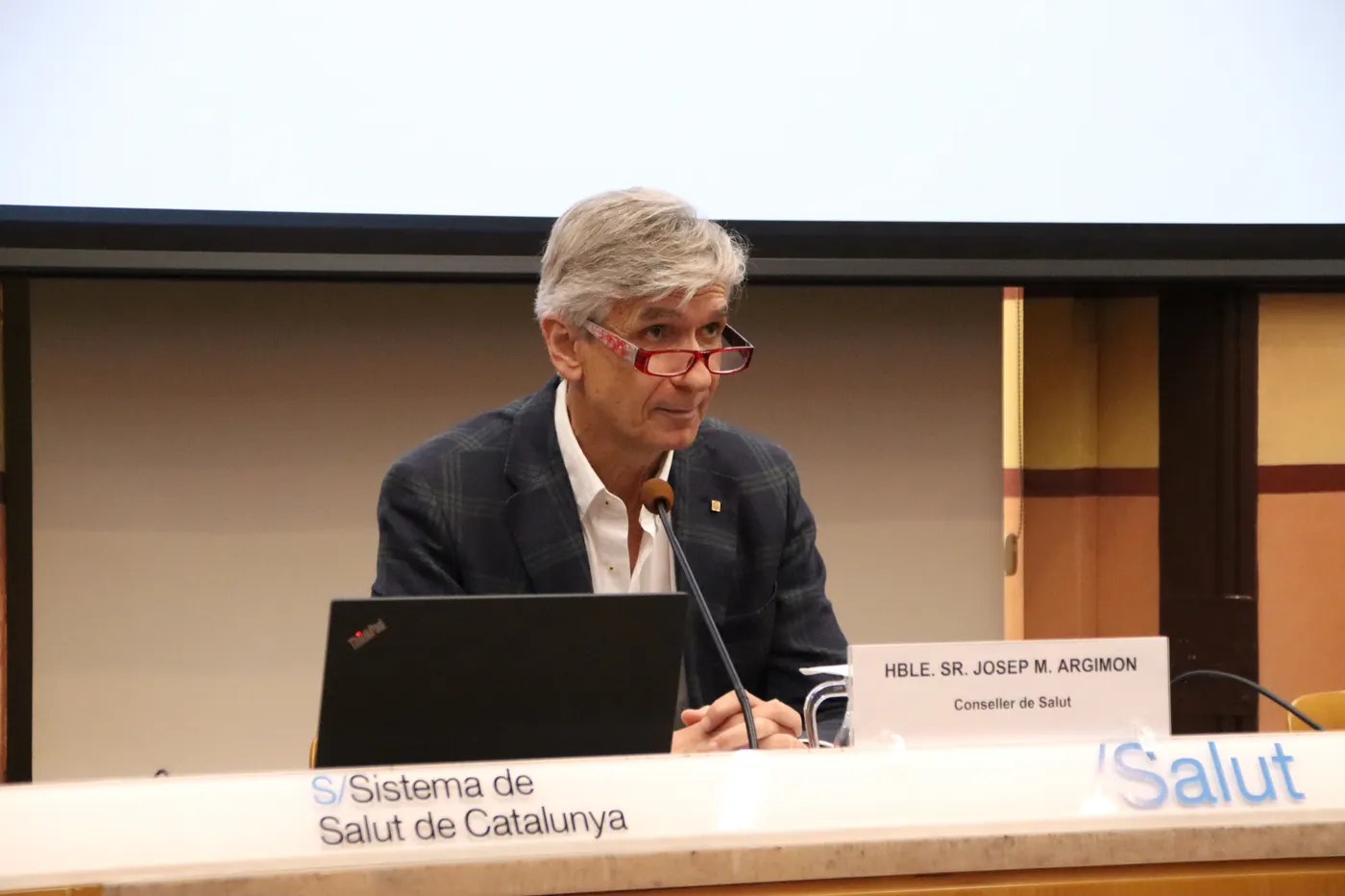 El conseller de Salut, Josep Maria Argimon, en roda de premsa.