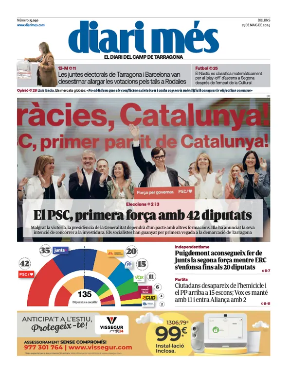 Cop d'ull als diaris d'aquest dilluns 13 de maig