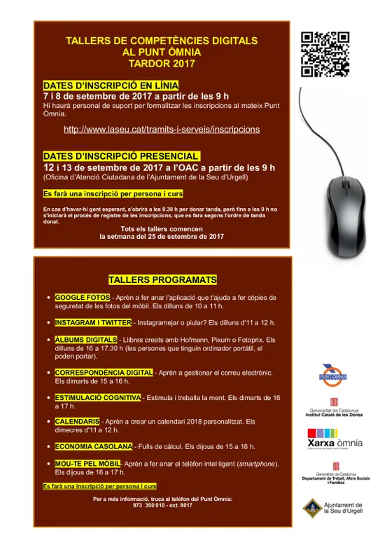Un taller d’estimulació cognitiva, novetat dels cursos de tardor del Punt Òmnia de la Seu d’Urgell