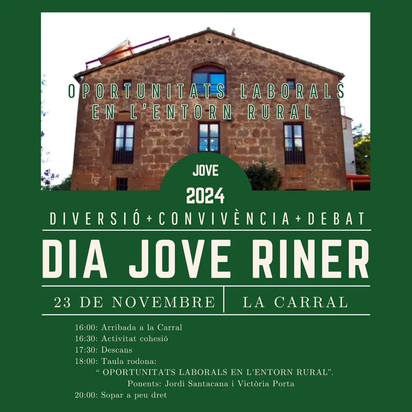 L'esportista Victòria Porta i l'empresari Jordi Santacana, protagonistes del Dia Jove de Riner