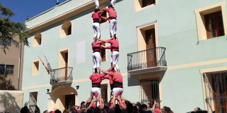 Castells de set de la Colla Vella a Picamoixons