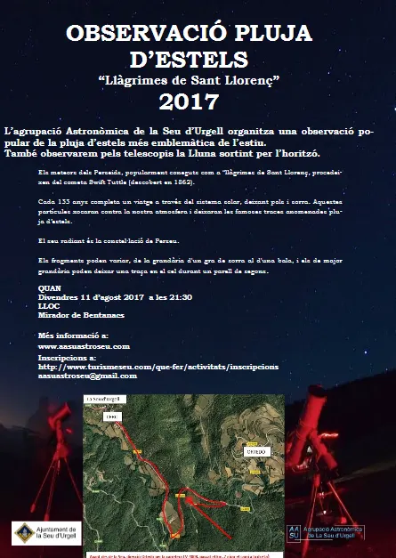 El Mirador de Bentanacs acollirà divendres una observació de la pluja d’estels