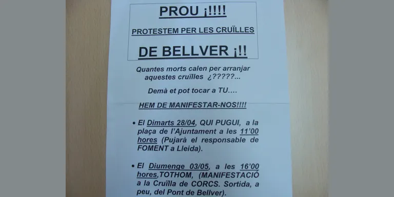 Bellver exigeix rotondes a les cruïlles de la N-260