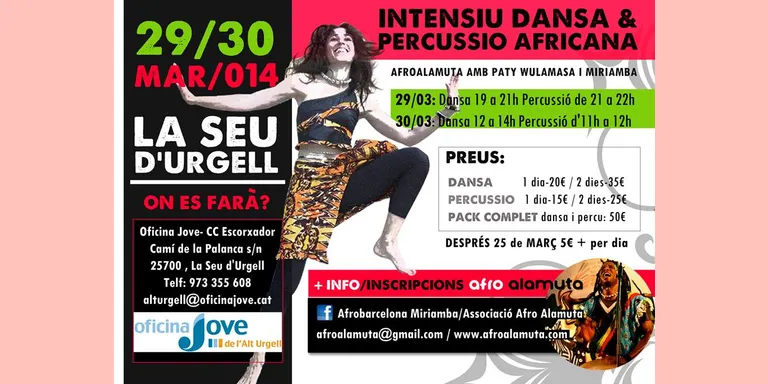 Curs de dansa i percussió africana a la Seu d'Urgell