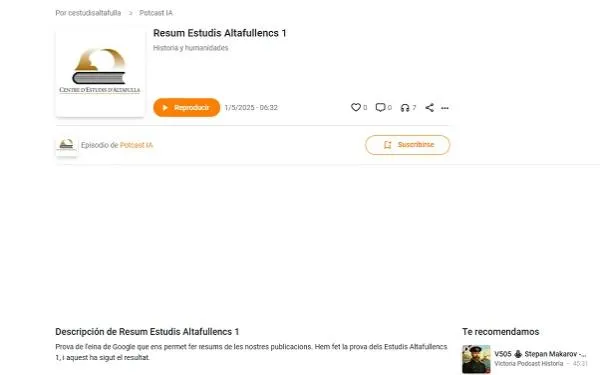 El Centre d’Estudis d'Altafulla s’alia amb la IA per facilitar la lectura dels Estudis Altafullencs