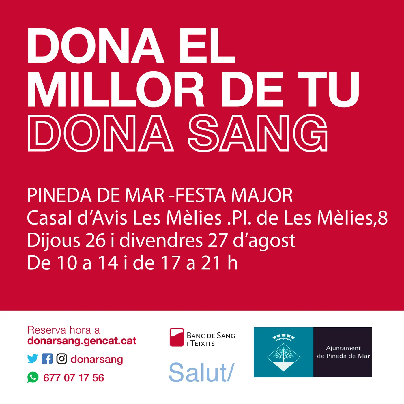 Campanya de donació de sang de Festa Major