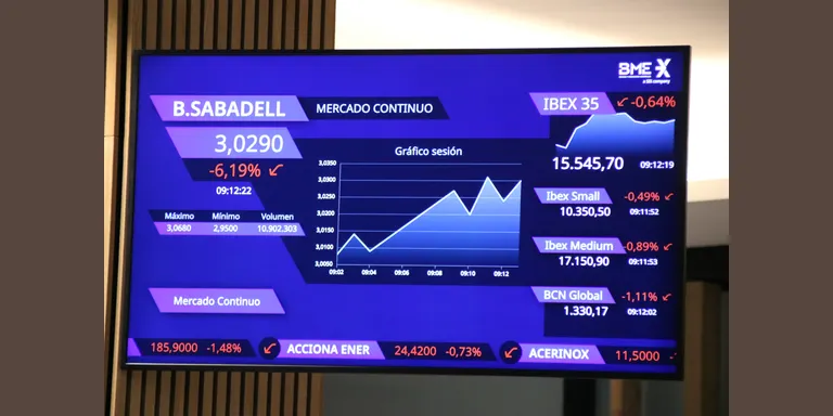 El Banc Sabadell cau amb força a la borsa i el BBVA es dispara als mercats després del fracàs de l’opa