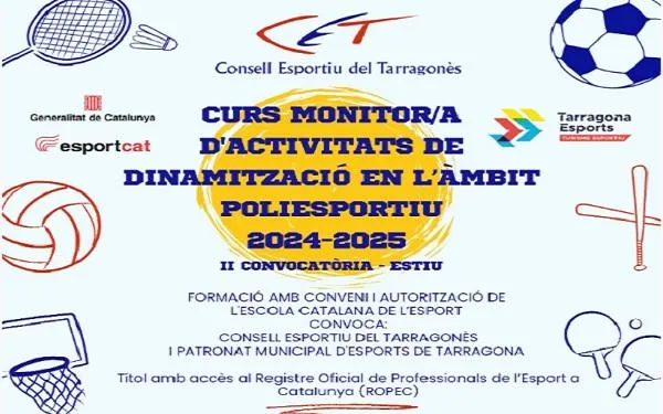El CET obre una nova convocatòria per al curs de monitor/a d’activitats de dinamització en l’àmbit poliesportiu