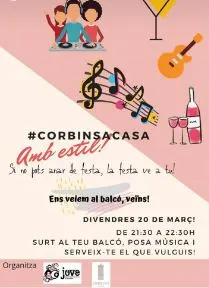 Corbins impulsa la nova campanya "Corbinsacasa" per fer més amena la quarentena