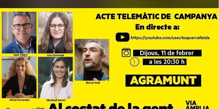 ERC ofereix avui l'acte de campanya a Agramunt de forma telemàtica
