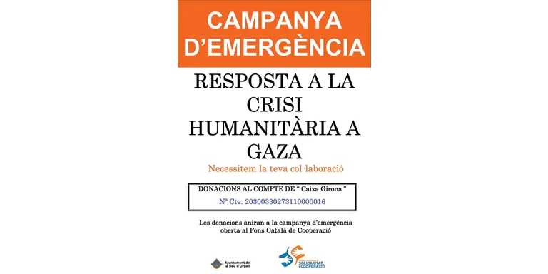 La Seu se suma a la campanya d'ajut a la franja de Gaza
