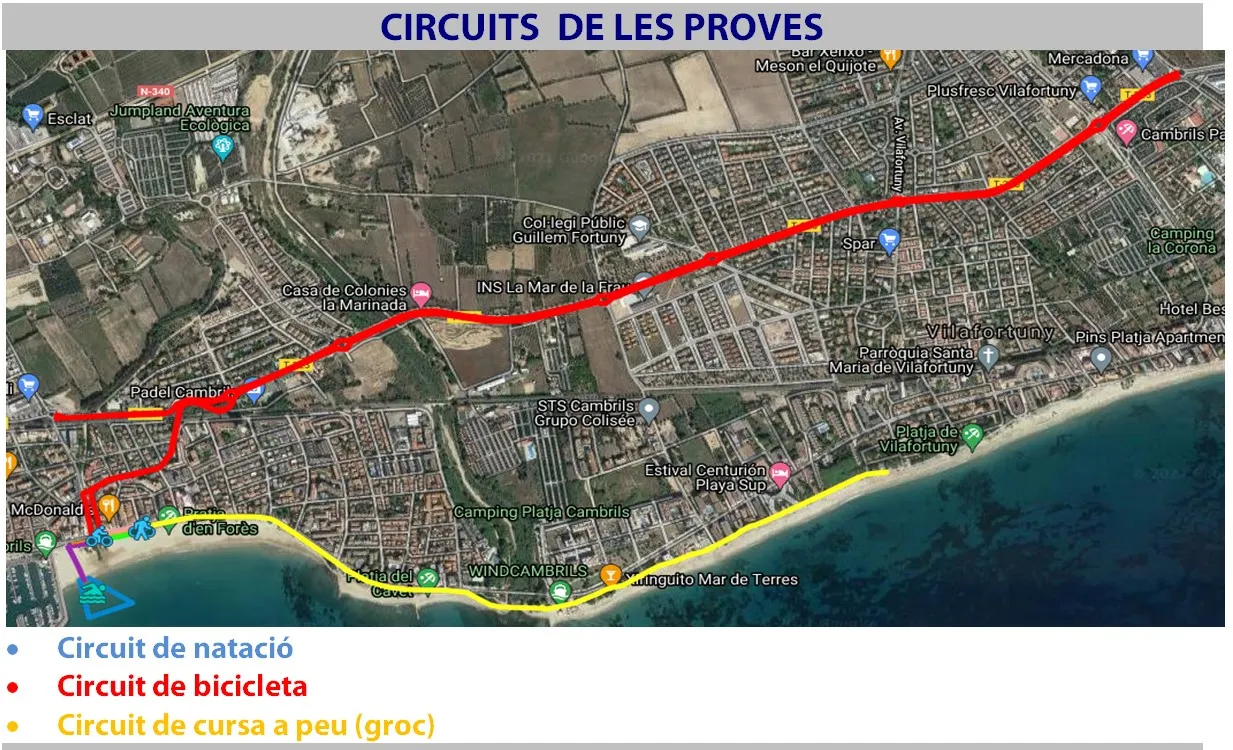 Talls de trànsit i restricció d’aparcament aquest divendres i dissabte amb motiu del Triatló de Cambrils