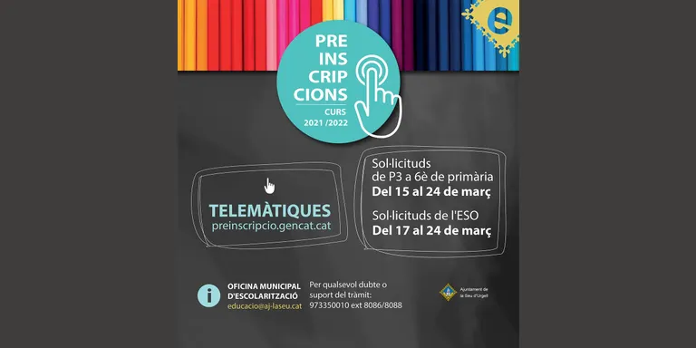 Dilluns comença la preinscripció escolar per al curs 2021-2022 a educació infantil, primària i ESO
