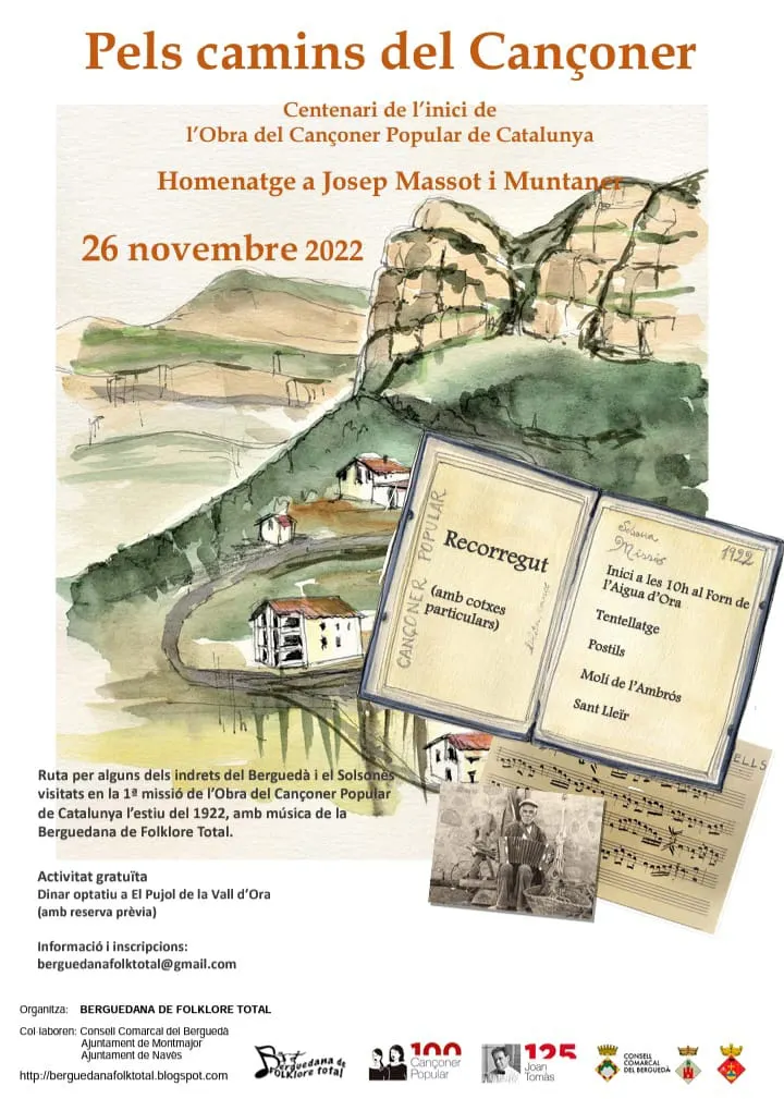 La Berguedana de Folklore Total commemora el Centenari de l'Obra del Cançoner Popular de Catalunya amb una sortida al Solsonès
