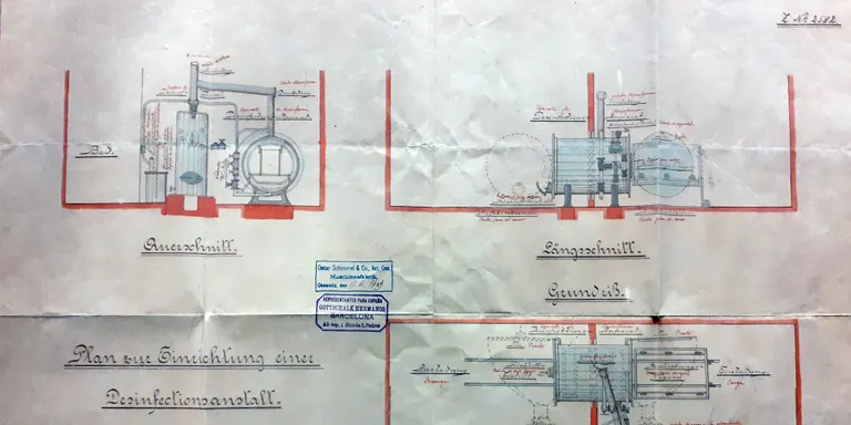 L'Arxiu Municipal de Caldes mostra un document de 1909 que acredita la compra d'una estufa de desinfecció per als centres termals del municipi